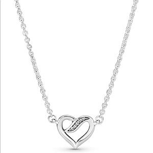 Pandora Ribbon Open Heart Necklace